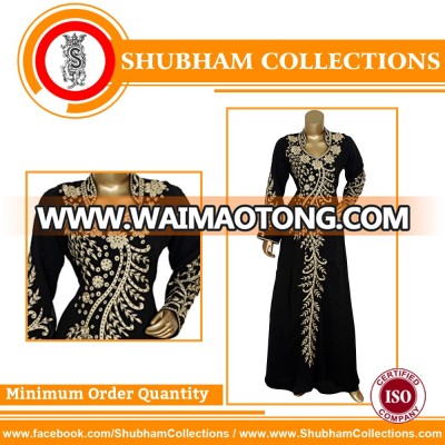 Chiffon Georgette Indian Made Black Color Kaftan Caftan For Women